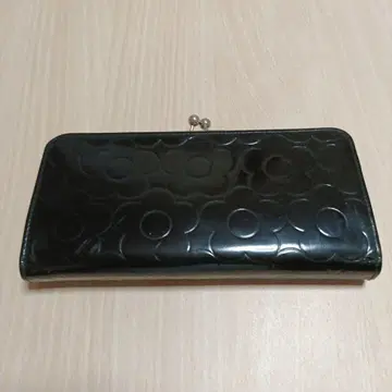 MaryQuant 블랙 꽃무늬 엠보싱 장지갑