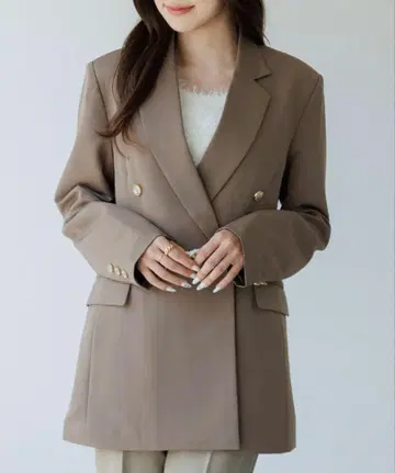 SENEE 미사용 새상품 M 사이즈 브라운 더블 브레스트 테일러드 자켓