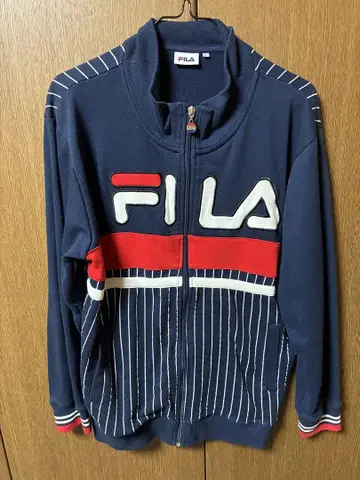 FILA 스트라이프 집업 후드티