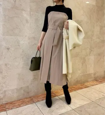 프레이 아이디 플리츠 콤비 베어 원피스 프레이 아이디 0