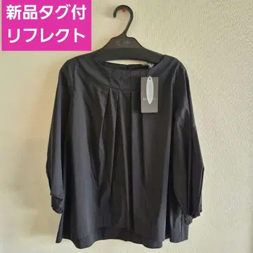 새상품 리플렉트 개더 블라우스 블랙