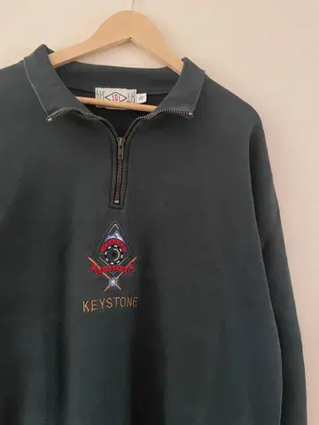 구제 의류 SDI KEYSTONE 하프 지퍼 트레이닝복 맨투맨 그린