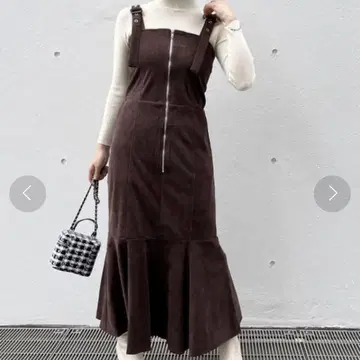 코듀로이 오버롤 스커트 zip 원피스
