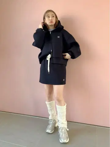 FURFUR 로고 자수 후디 셋업