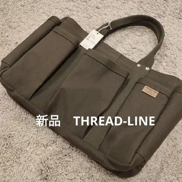 새상품 THREAD-LINE 스레드라인 헤비 캔버스 툴 토트 S 카키