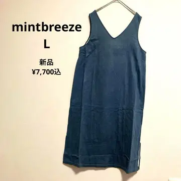 새상품 민트브리즈 슬리브리스 원피스 L 블루