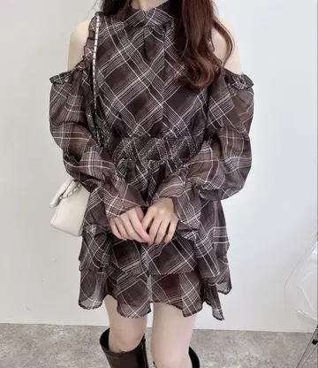 INGNI 2Way 리본 어깨 트임 원피스