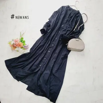 #Newans*온워드 블랙 롱 셔츠 원피스*루즈핏 시어 겉옷