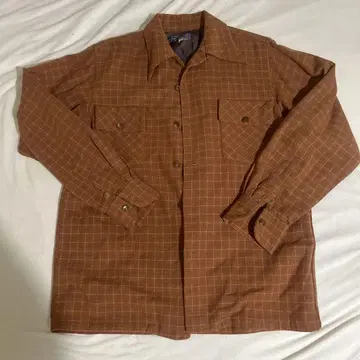 50s 60s Pendleton 체크 무늬 울 셔츠