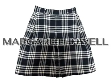 MARGARET HOWELL 체크 무늬 플레어 스커트