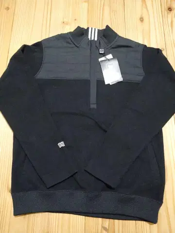 새상품 adidas 골프 여성용 하프 지퍼 상의 L 블랙