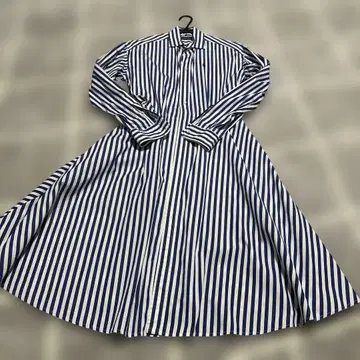 [ 새상품급 ] POLO 스트라이프 롱 셔츠 원피스 네이비/화이트