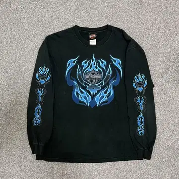 Harley-Davidson 할리데이비슨 프레임 프린트 롱 T