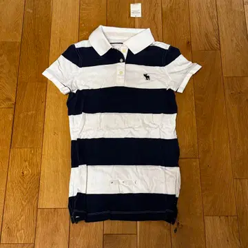 애버크롬비 & 피치 반팔 피케 셔츠 S 네이비/화이트