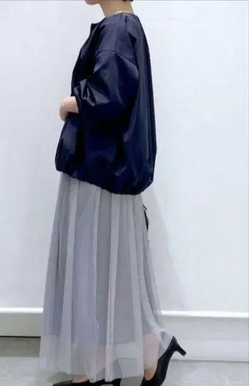 [ 새상품 ] 엘르 라메 튤 롱 스커트
