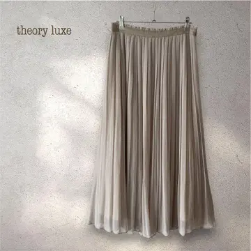 theory luxe 쉬폰 플리츠 롱 스커트
