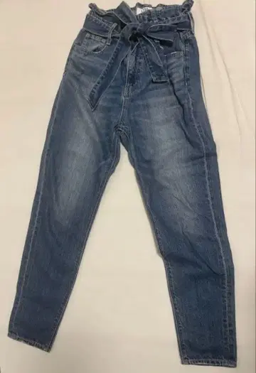 GYDA 제이다 하이웨스트 리본 포함 데님 청바지 스트레이트 데님