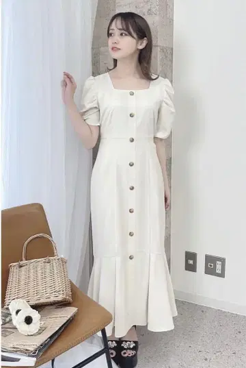 안미르 프론트 버튼 머메이드 OP 베이지 시부야 109 한정판
