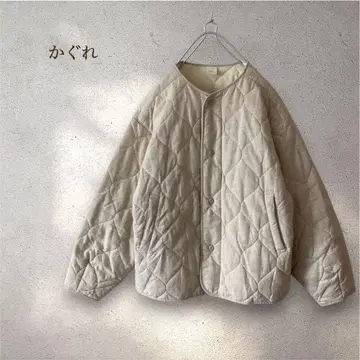 카구레 퀼팅 자켓 아이보리