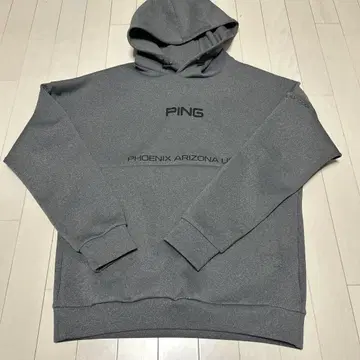 PING 후드 부착 스웨터 그레이 후드티