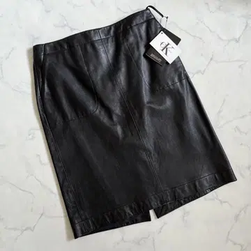 새상품 CALVIN KLEIN 가죽 스커트 캘빈클라인 양가죽 L