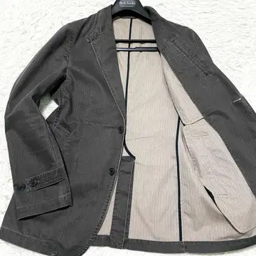 제냐 워셔블 데님 테일러드 자켓 블랙 헤링본 무늬 M