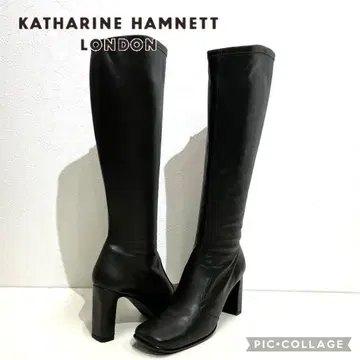 미사용 새상품 KATHARINE HAMNETT 롱 부츠 다크 카키