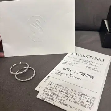 SWAROVSKI 실버 후프 귀걸이