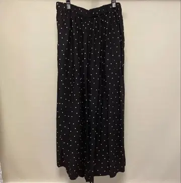 kagure 블랙 화이트 도트 와이드 팬츠