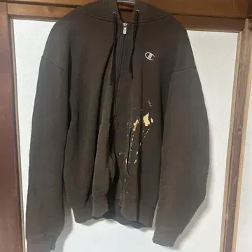Champion 브라운 집업 후드티 M 사이즈