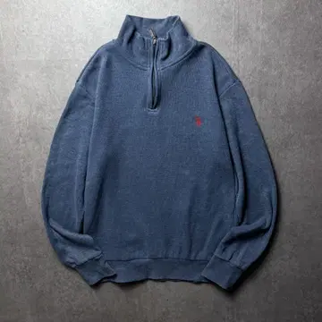 U.S. POLO ASSN. 하프 지퍼 원포인트 자수 캐주얼 S