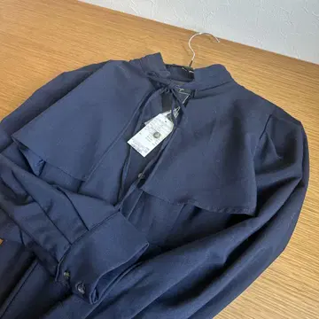 택 포함 새상품 Swingle 네이비 롱 드레스 케이프 포함