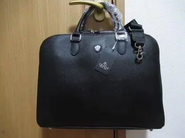 M563 OKACHI TOKYO 새상품 블랙 가죽 빅 브리프 케이스 숄더