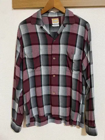 60's GOLDEN BRENT 옴브레 체크 레이온 셔츠