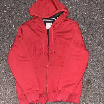 GAP 빨간색 풀 집업 후드티 XL