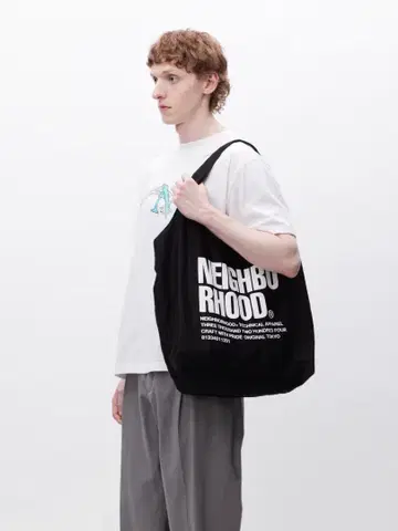 NEIGHBORHOOD 로고 토트백 블랙 A4 수납 가능