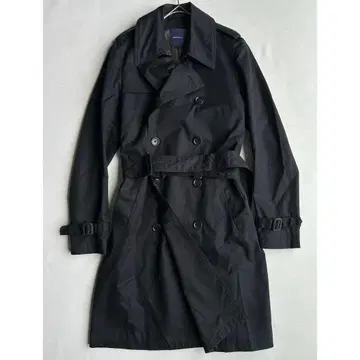 아메리칸 러그지 트렌치코트 블랙 사이즈 1 소가죽 버클 롱