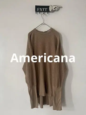 아메리카나 2way 일본제 코튼 와플 롱 티셔츠