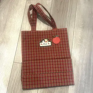 새상품급 familiar 빨간색 체크 토트백 대