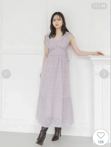 snidel 자카드 드로스트 디테일 원피스