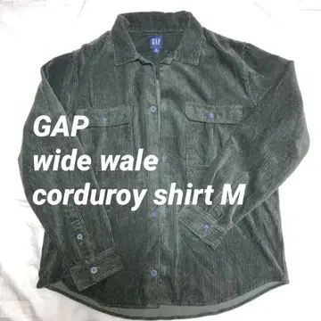 00s GAP 코듀로이 셔츠 M 카키 굵은 폭
