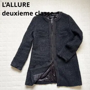 L'ALLURE deuxieme classe 노카라 트위드 코트