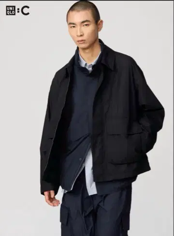 UNIQLO C 코튼 숏 블루종 블랙 xs 사이즈 셋업 가능