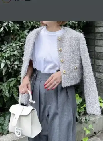 cygne 시뉴 노카라 자켓 그레이 퍼풍 소재
