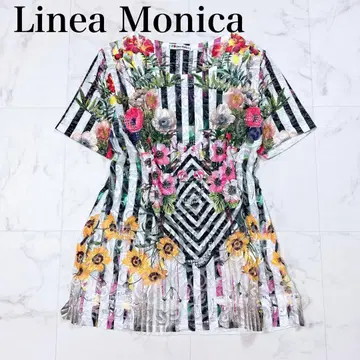 linea monica 이탈리아제 꽃무늬 스트라이프 티셔츠 반팔