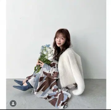 코코딜 기하학 프린트 뷔스티에 디자인 원피스