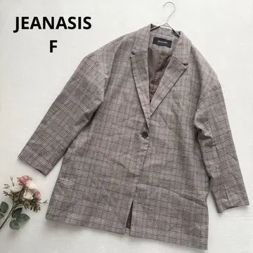 지나시스 브라운 계열 체크 테일러드 자켓 깔끔한 성숙한 느낌 F