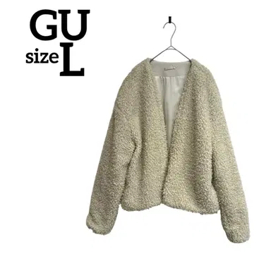 GU [ L ] 보아 자켓 베이지