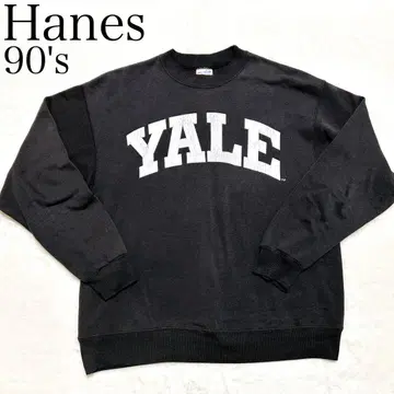 90s 헤인즈 Hanes 트레이닝복 맨투맨 갈라짐 프린트 블랙