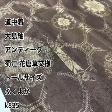 도중착 오시마 명주 앤티크 촉강 꽃+덩굴 패턴 톨 사이즈 통통한 k835
